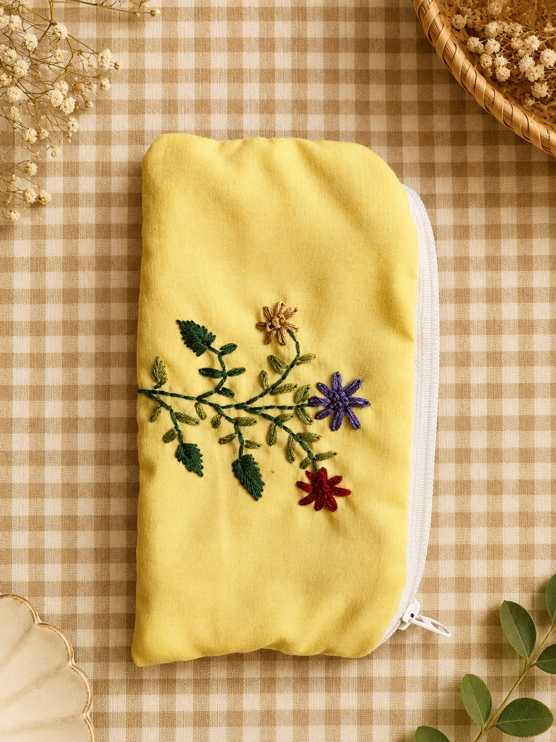 Meadow Hand Embroidered Pouch